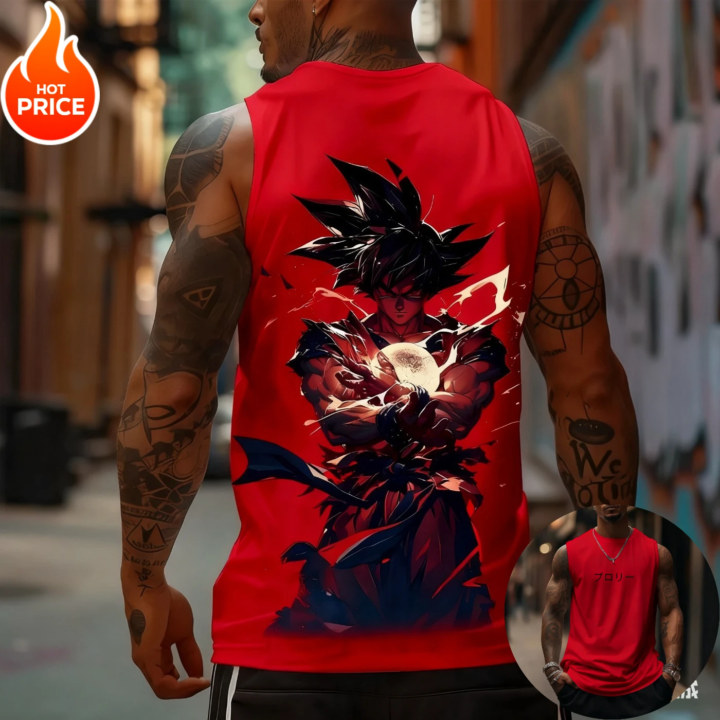 

Son Goku Anime Dragon Ball Super Saiyan Harajuku Spring Summer Tank Top Casual Sports Fitness Pure Cotton Sleeveless Shirt Y2K