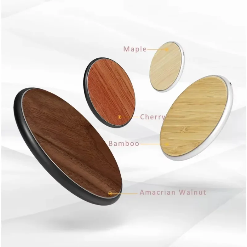 Hot Selling wholesale Charger Manufacturing Wood Wireless Charger Fast Charging Pad Christmas Gift