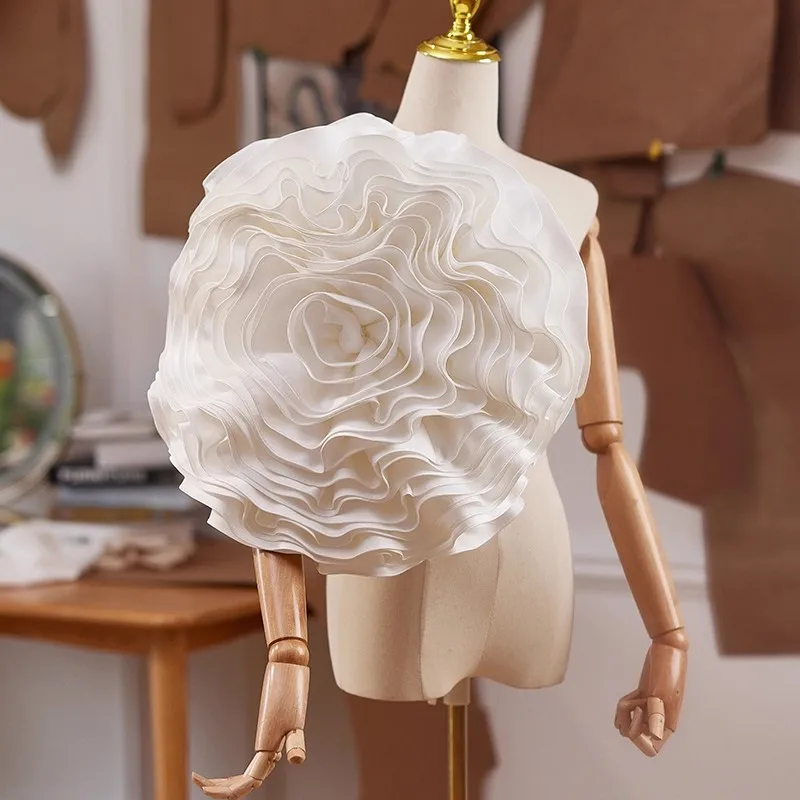 Women's Elegant Designer Big Mesh White Flower Female Vintage Photography Formal Dress Performance Party Glove R1592