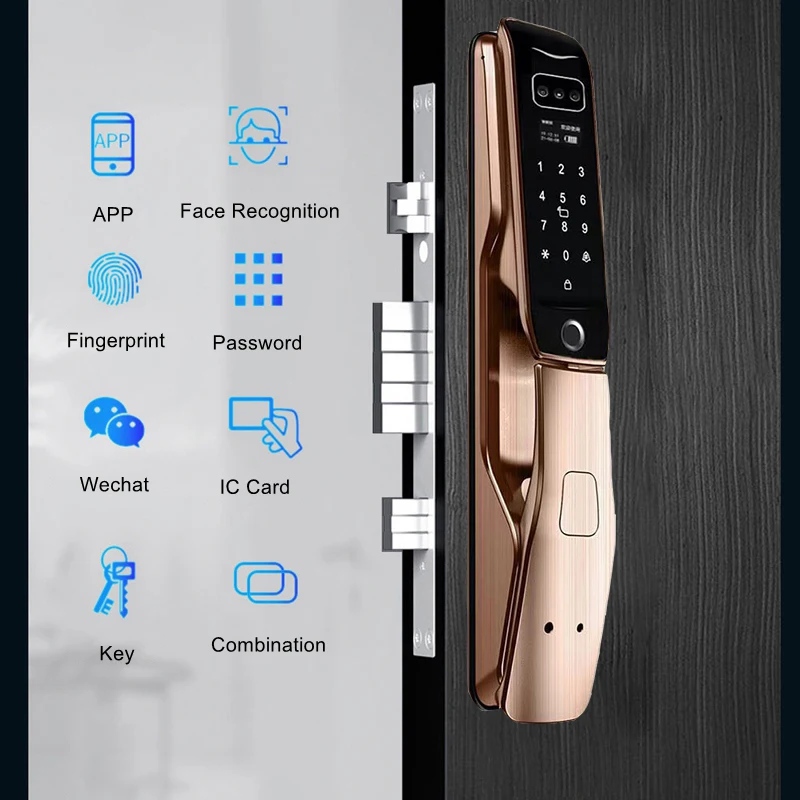 Tuya Wifi Fingerprint Smart Door Lock 3D Face Recognition Electronic Home Digital APP Home Password Lock