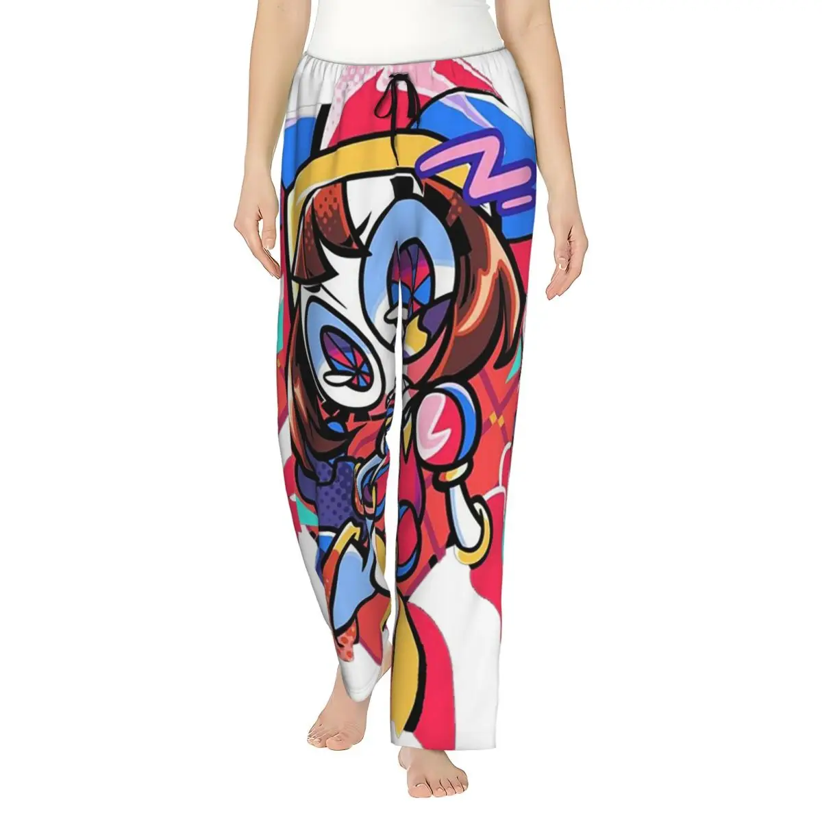 

Custom Cute Pomni - The Amazing Digital Circus Girls Y2k Basic Women Pajama Pants Lounge Sleep Sleepwear Bottoms with Pockets