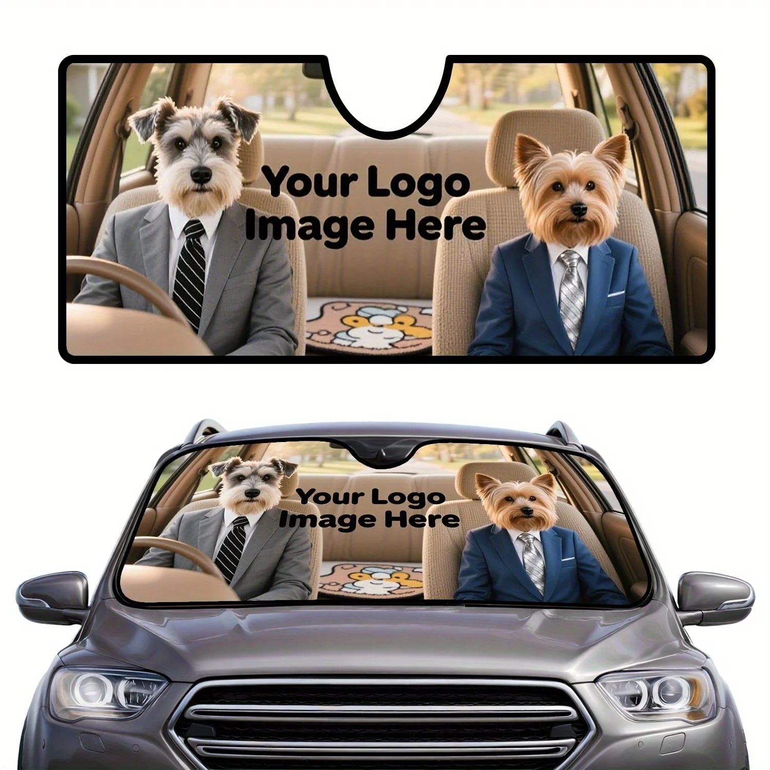 Customizable Car Sunshade, 70x130/76x140 Two Sizes Available, Special For In-Car Sun Protection, Design Personalized Images, Pro