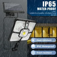Solar Light with Motion Sensor Outdoor Solar Powered Light Security Garden Dimmable Remote LED Flood Light