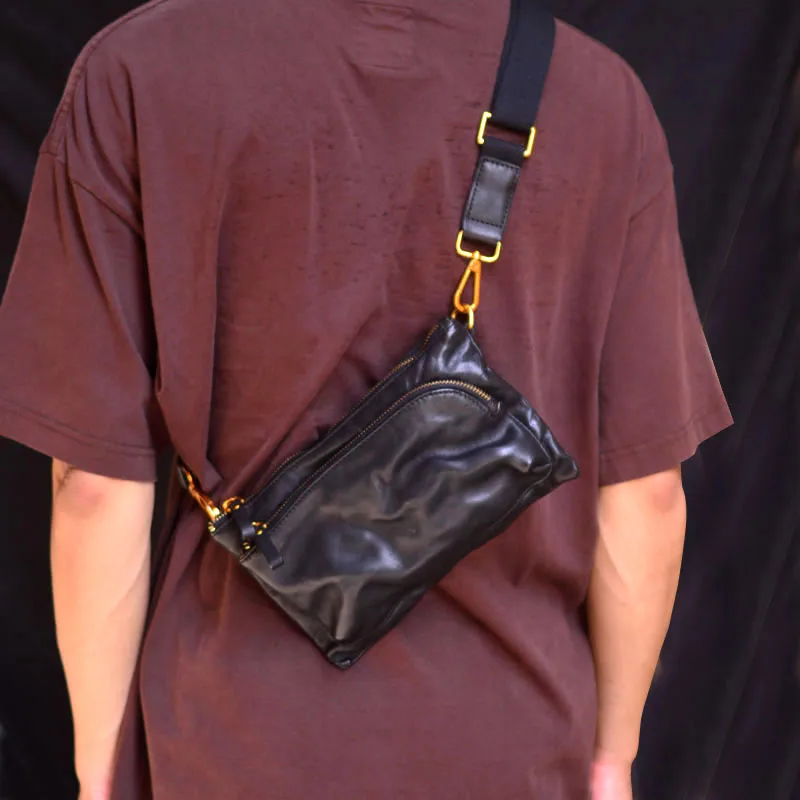 

AETOO New original leather unisex bag Single shoulder crossbody Bag Large capacity soft cowhide casual commuter messenger bag