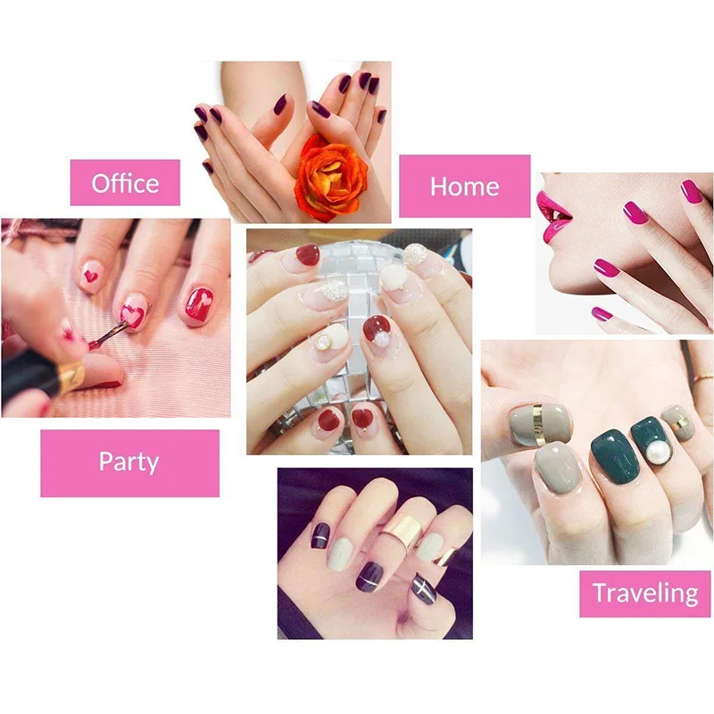 เครื่องอบแบบเหนี่ยวนำให้แห้งเร็วเครื่องทำเล็บน้ำมันเล็บกาวหลอดไฟ LED อบสีชมพูไม่เจ็บมือ