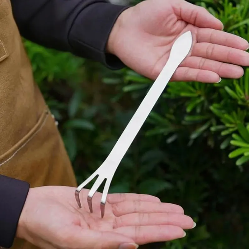 Stainless Steel Root Rake Hand-held Bonsai Potted Anti-rust Rake Loosen The Soil Bonsai with Rotating Soil Gardening Tools