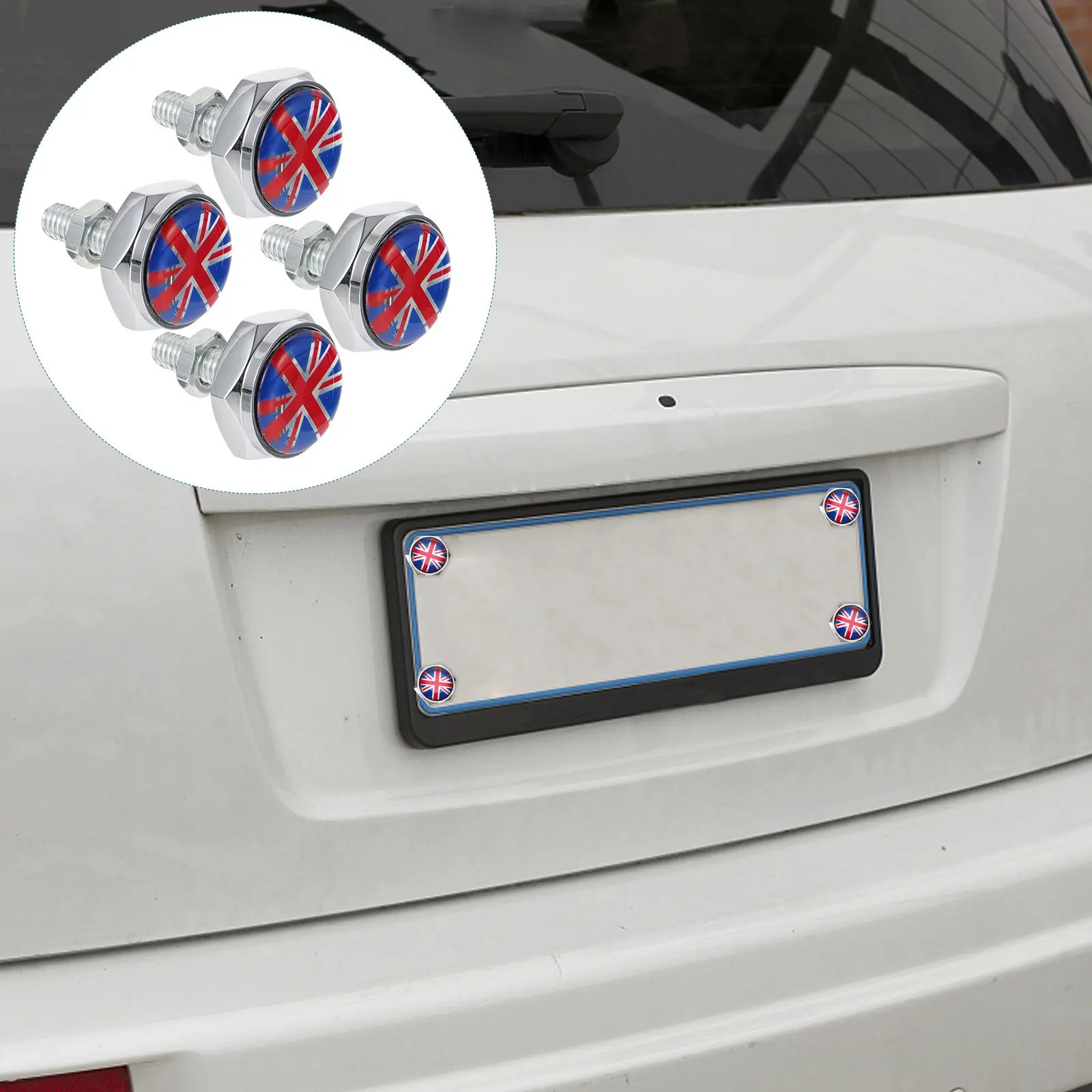 

4Pcs License Plate Frame Bolts Premium Aluminum Alloy Rust Resistant Screws for Auto Bike License Plates Simple Elegant Style