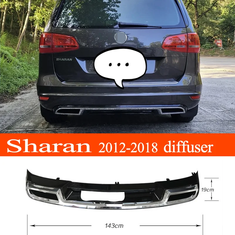 Sharan 2012-2018 Plastic Material Rear Bumper Spoiler Rear Diffuser Protector Lip for Volkswagen Sharan Year 2012-2018