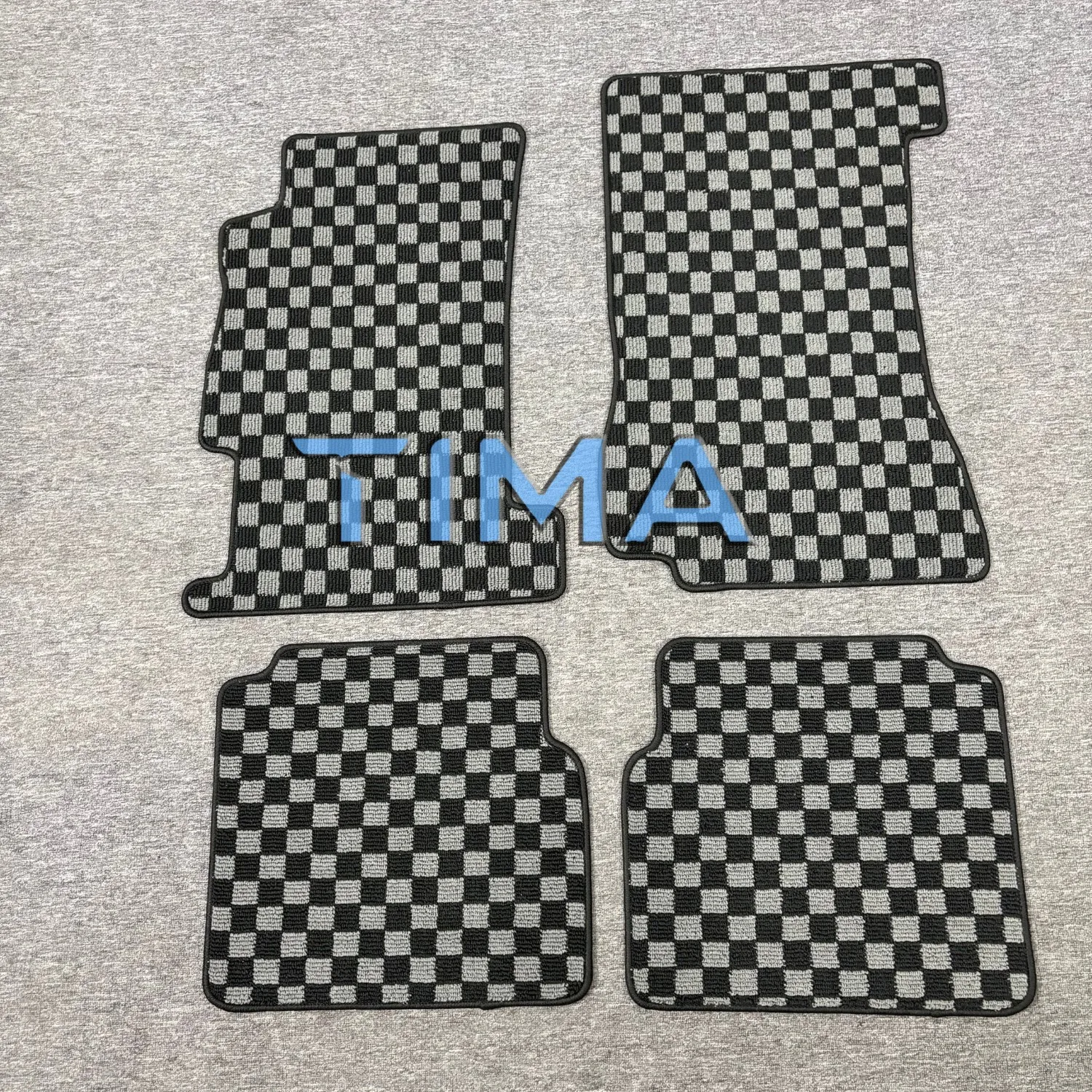 High Quality FRONT and REAR Checkered Carpet Floor Mats For 1991-1996, Honda 5th Generation Accord left Hand Driveor