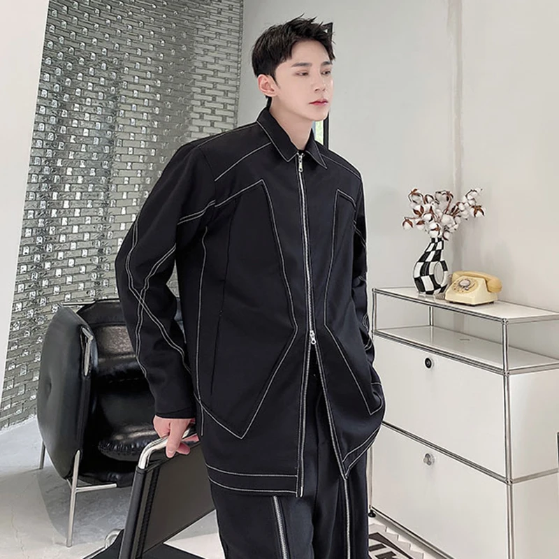 LUZHEN الأصلي شخصية التطريز مخطط مزدوج سستة سترة غير رسمية الرجال 2025 الخريف العصرية معطف الذكور وسيم JY4593 #3