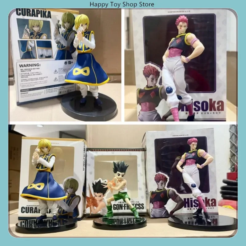Hunter X Hunter Anime Action Figure - Gon Freecss Hisoka Kurapika Collectible Model Statue for Boys Desktop Decoration Gift