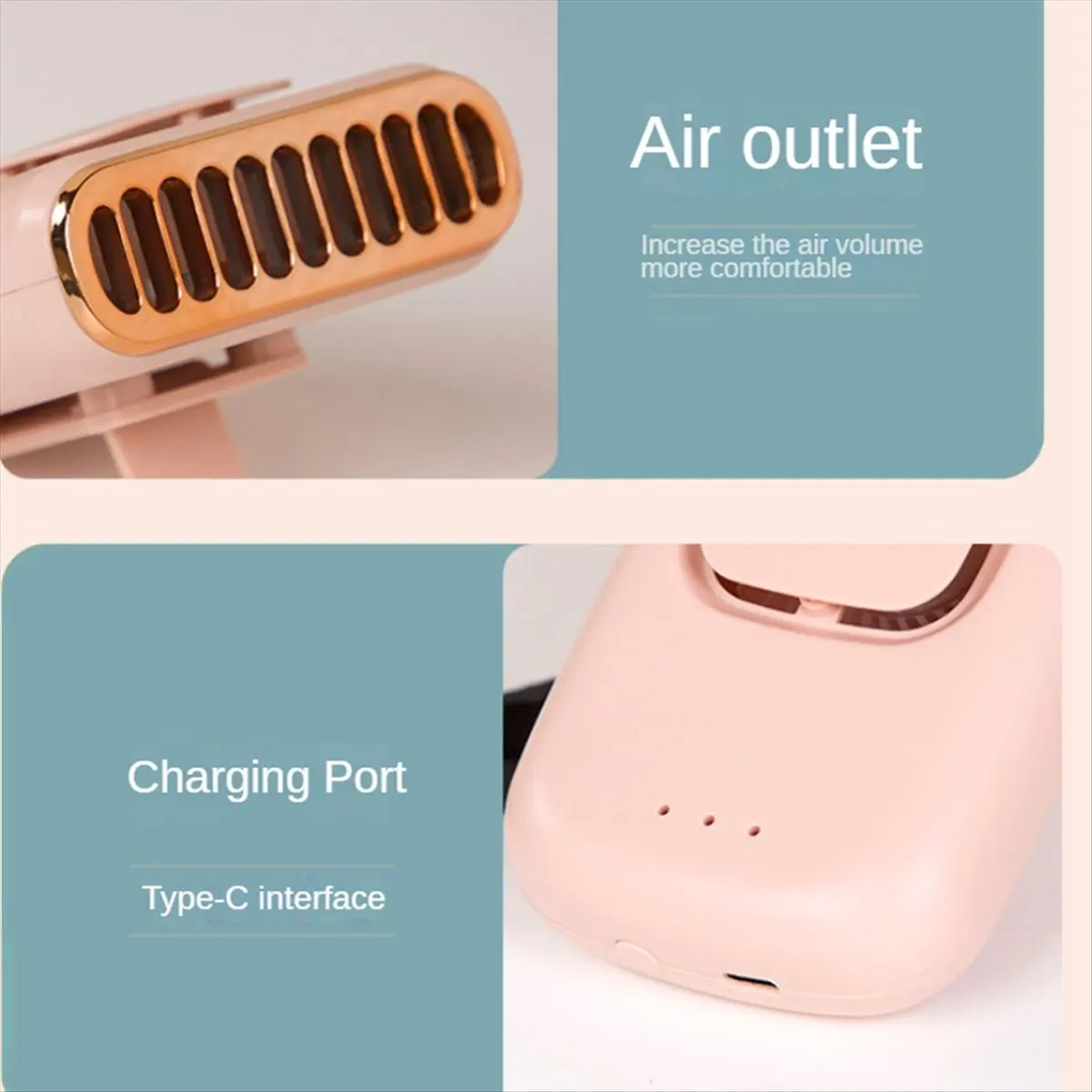 

HGHO Portable Fan, Personal Waist Fan, Hands-Free Neck Hanging Fan, Wearable Belt Fan for Camping, Construction Sites,Pink