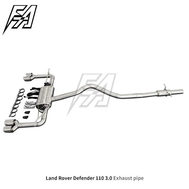 For  Defender Stainless Steel Tuned Exhaust System High Performance Cat Back Exhaust Pipe Electronic Valve Muffler