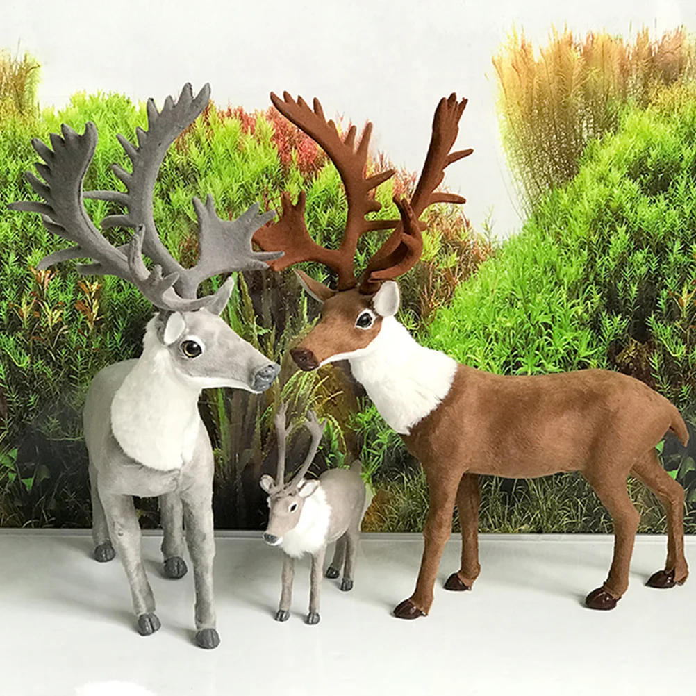 Christmas Deer Ornaments Wild Decorations Pretty Children's Toy Simulation Reindeer High Quality Wool Children’s Toys