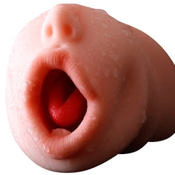 Aritificial Mouth Cup Sex Toys for Men Soft Silicone Mould Oral Masturbator Adult Aircraft CupPocket Pussy Deep Throat Tongue