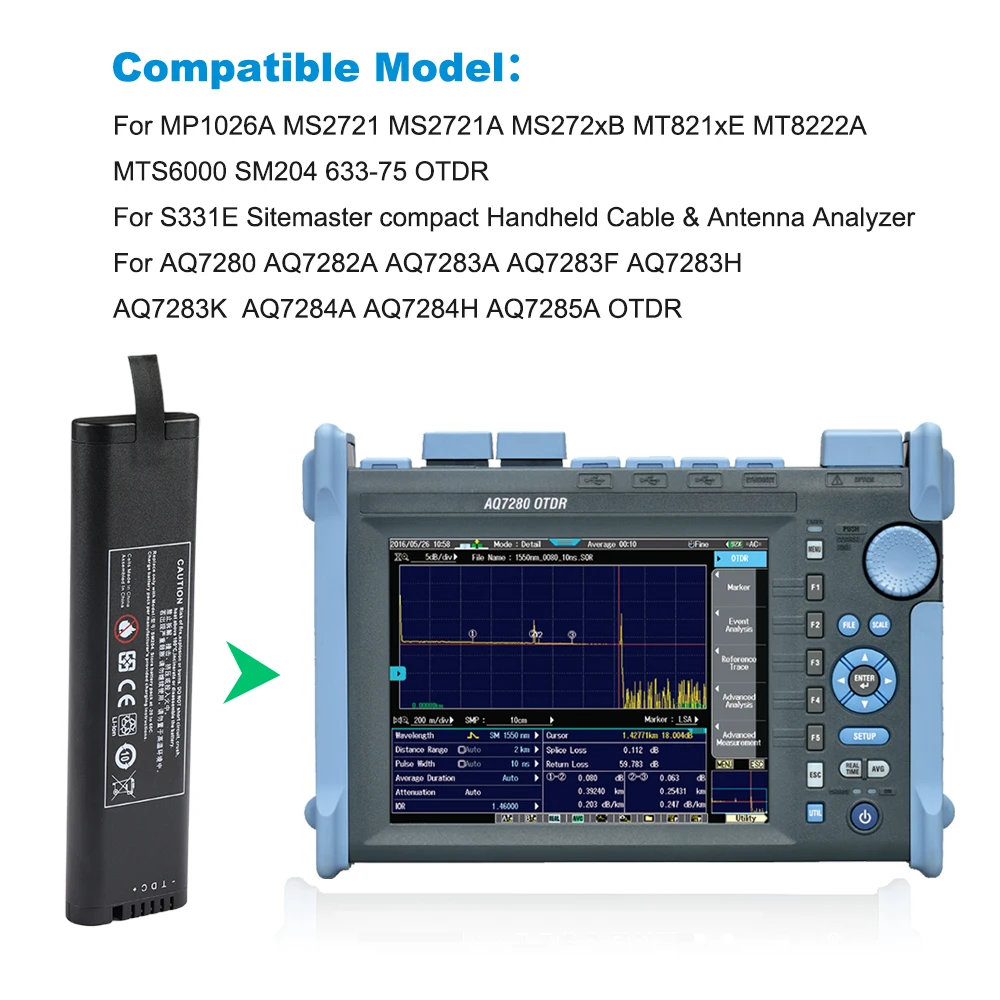 KingSener SM204 Ersatzakku für Anritsu MS2721 MS2721A MS272xB MT821xE MT8222A OTDR für YOKOGAWA AQ7280 AQ7282 Analysator – Detail 6
