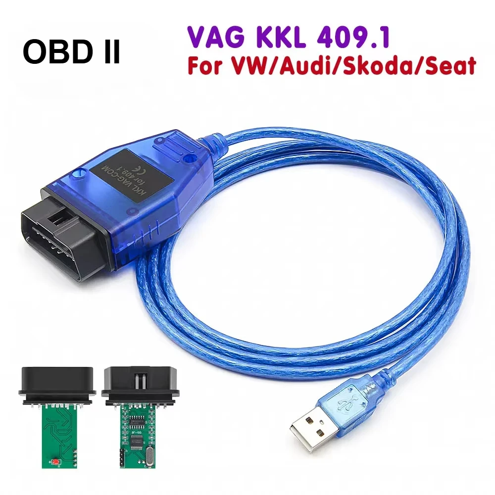 For VAG KKL 409.1 OBD2 Tools CH340 Chip USB Interface Diagnostic Cable OBD2 Scanner