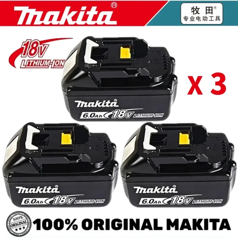 

100% Genuine Makita 6Ah for Makita 18V Battery BL1830B BL1850B BL1860B BL1815B Replacement Lithium Battery