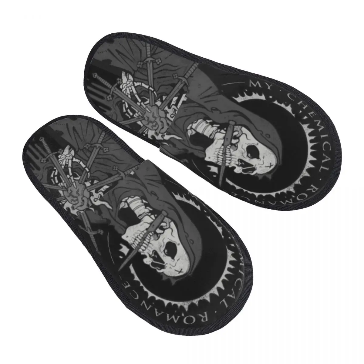 

Custom Band My C-Chemical Romances Cozy Scuff Memory Foam Slippers Women Bedroom House Shoes