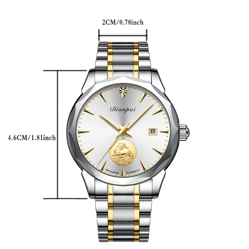 Swiss Quality Classical Genuine Men\'s Automatic Mechanical Watch Business Waterproof Fashion Luxury Brand New Year Gift Good Luc