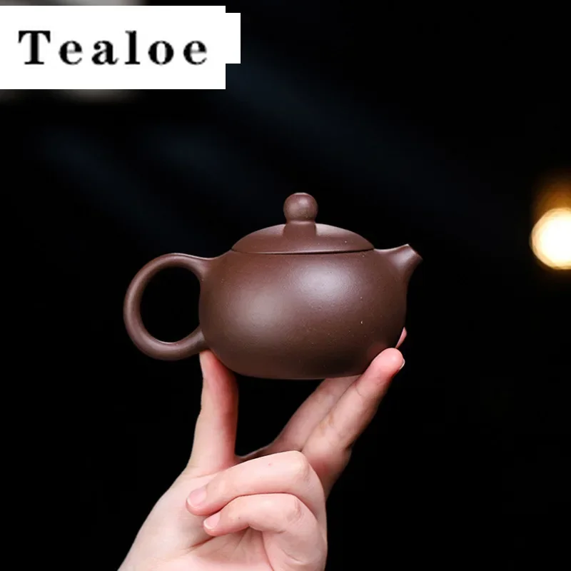 

200ml Yixing Purple Clay Teapots Master Handmade Xishi Pot Raw Ore Purple Mud Kettle 1 Pot 4 Cups Kit Chinese Zisha Tea Set Gift