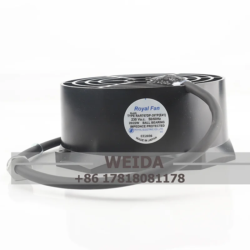 

Royal Fan 220V 240V AC230V 20/22W DC EC Machine Tool Spindle All Metal High Temperature Resistant RAR757DP-39TP(E41) Cooling fan