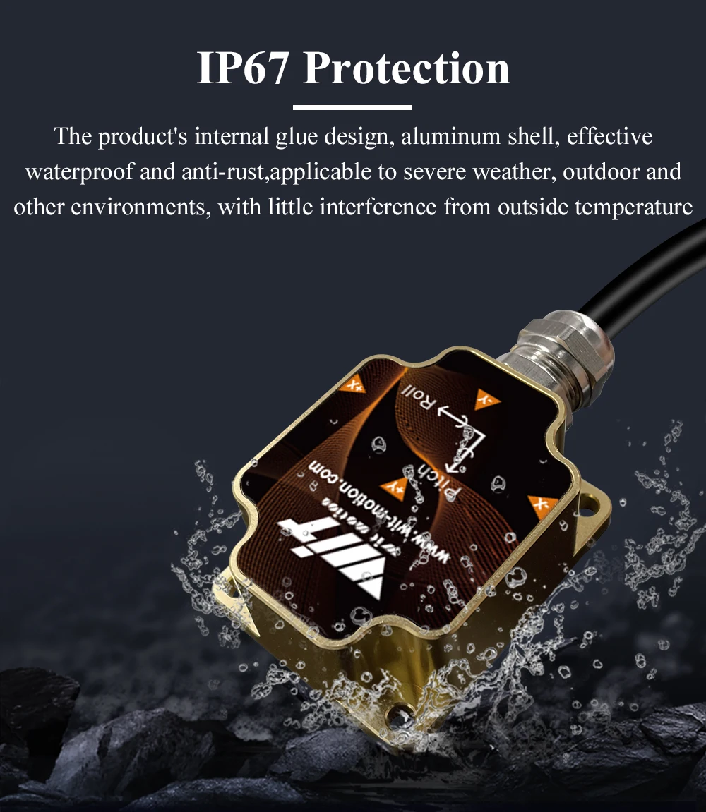 HWT9053-RS485 Ultra-high stabilityIP67 Waterproof Accelerometer  Inclinometer  Gyroscope+Angle+Magnetometer MMC3630 IMU Sensor A