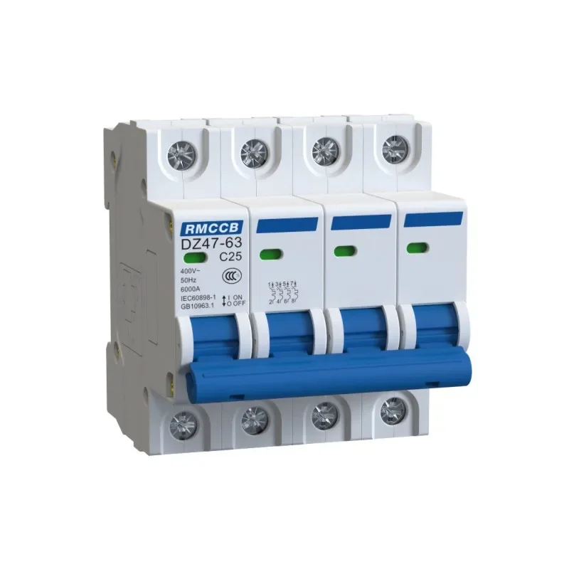 MCB DZ47-63 230V 400V Mini Miniature Circuit Breaker 1P 2P 3P 4P 6A 16A 32A 40A 50A 63A Magnetothermal switch