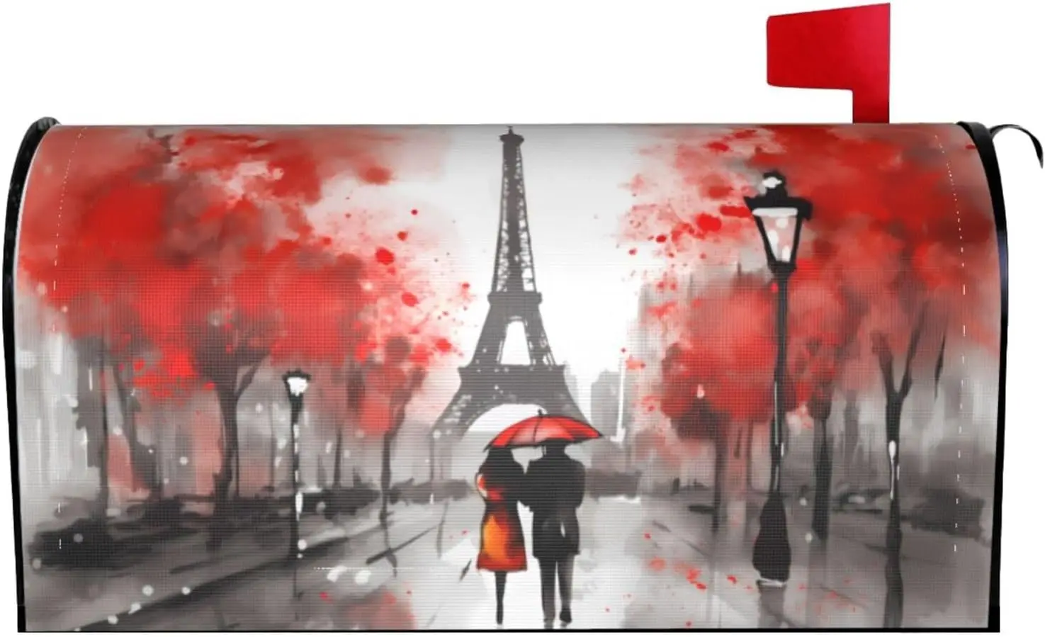 Mailbox Cover Paris Eiffel Tower Romantic Flowers Mailbox Covers Magnetic Mail Wraps Post Garden Decorations 21x18 Inch