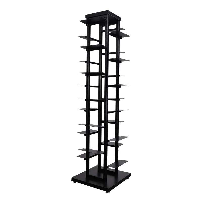 

Discount Price Brand Shop Metal Fixtures Black Iron Stand 4 Way Rack Shoe Display Rack Shelves for Shoes Store