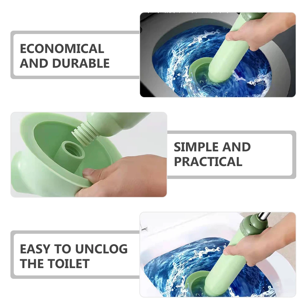 

Heavy Duty Vacuum Toilet Plunger Green PVC Manual Pumps Sink Bathroom Kitchen Clog Drain Cleaner Powerful Unclog
