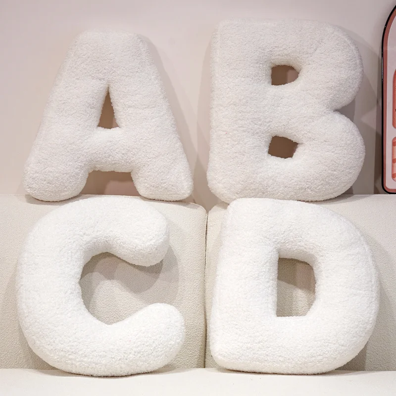 Ins ABC 26 Plush Letter Pillow Sleep Soothing Pillow Background Shooting Props Pillow Sofa Bed Back Cushion Home Decor Gifts