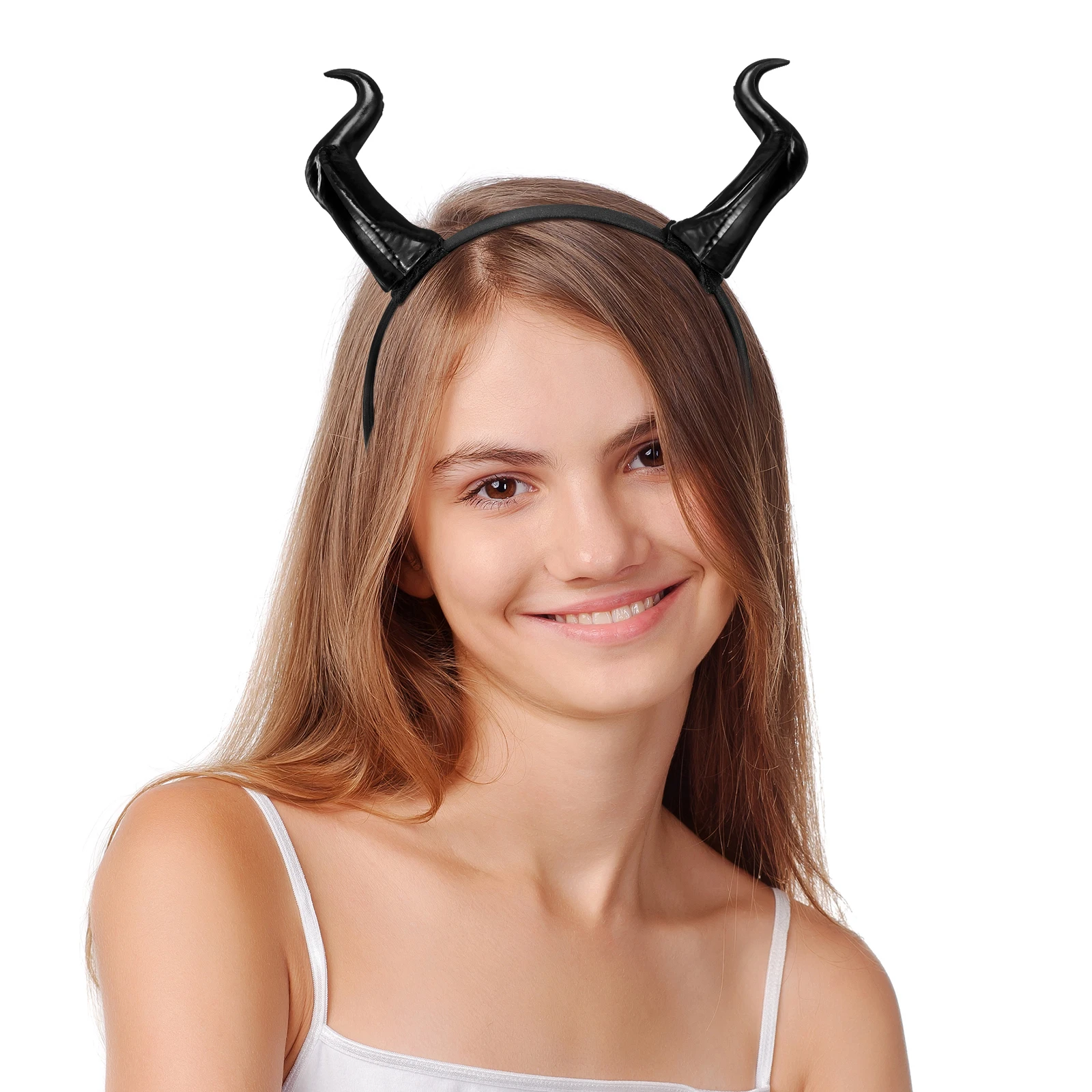 

Demon Calf Horn Headdress Horns Women Headband Cosplay Clips Halloween Decor