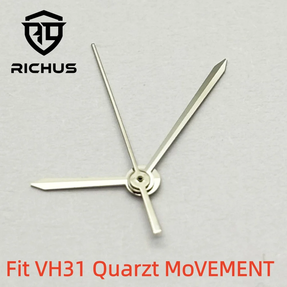 RICHUS Spitzzeiger aus Edelstahl für VH31 Quarzwerk-Uhr, Ersatzteile für Uhrenreparatur, kompatibel mit verschiedenen Uhren.