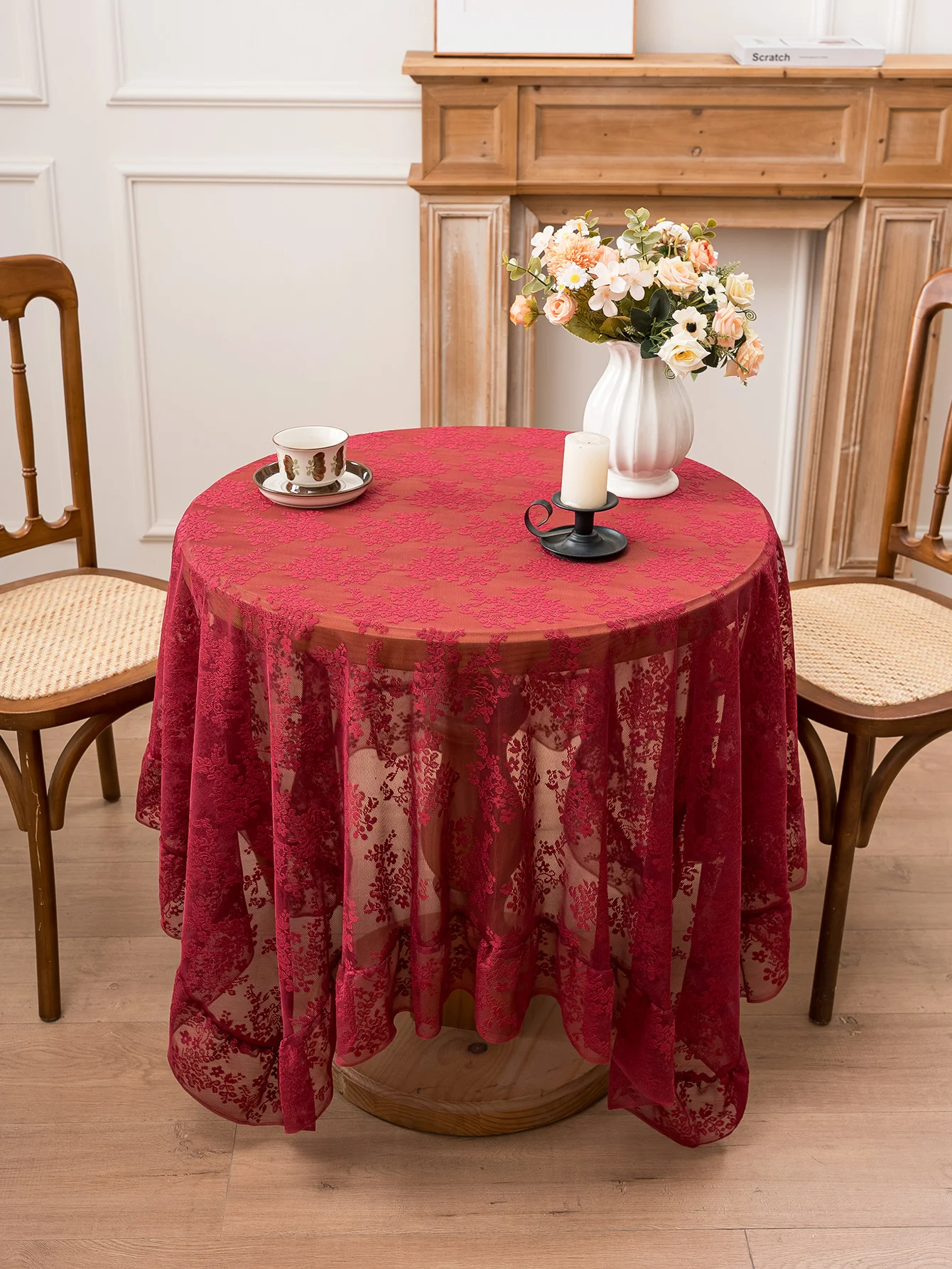 Vintage Burgundy Red Lace Tabl - огляд і ціна Conference Table Round