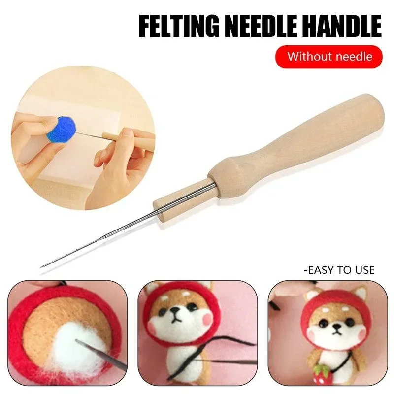 30ชิ้นผ้าขนสัตว์รู้สึกว่าเข็มรู้สึกชุดเริ่มต้น felting เข็มรู้สึกแพคเกจ DIY สำหรับ felting กับขวด