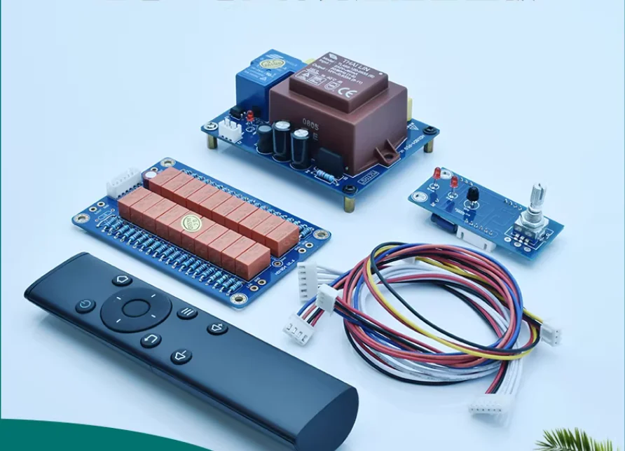 HiFi รีโมท รีเลย์ความต้านทาน Volume Control Board พร้อม Power Supply Board สําหรับ Preamp /Amp/DAC