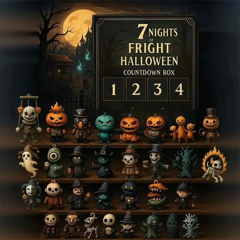 7/15/31 Nights of Fright Halloween Countdown Blind Box with Figurines, Halloween Advent Calendar 2025 Scary Mini Dolls Gift Boxs - Image 2