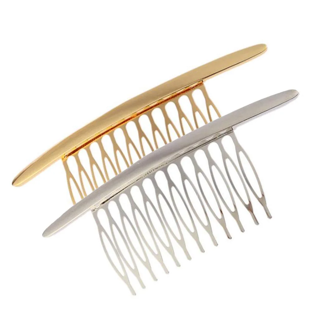 

2 Pcs Simple Alloy Comb Delicate Hair Accessories Girl's Headdress Metal Clips Bobby Pin Hairpin for Women Fashion