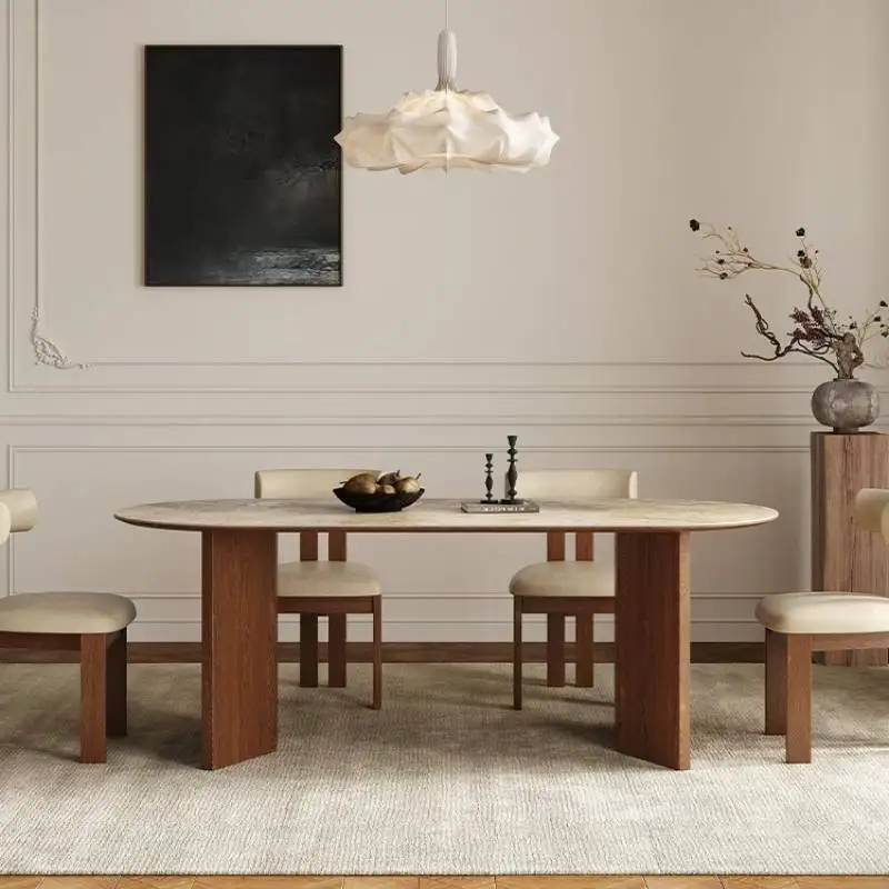 Minimalist Italian Dining Table 6 Chairs Designer Lounges Conference Dining Table Solid Wood Eettafel Furniture For Apartments