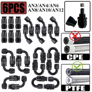 6x 3an 4an 6an 8an 10an 12an in gerade Linie 0 45 90 180 Grad Final Schlauchschlauchzubehör PTFE -Adapter E85 Heizöl Schwarzgasleitung 8 Hauptverkaufsverbindung 12an - №7