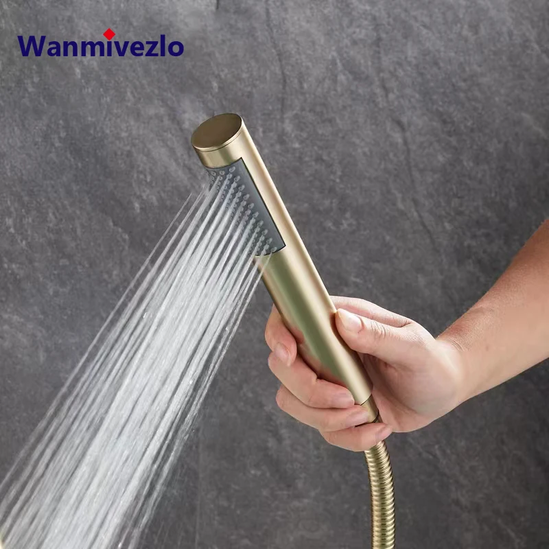 Brushed Gold Bathroom Replacement Handheld Showerhead  Bathtub Handheld Shower Head