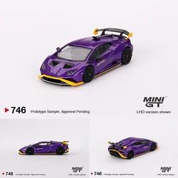 MINIGT 746 1:64 Huracan STO Viola Pasifae Diecast Diorama Model Collection Miniature Toys