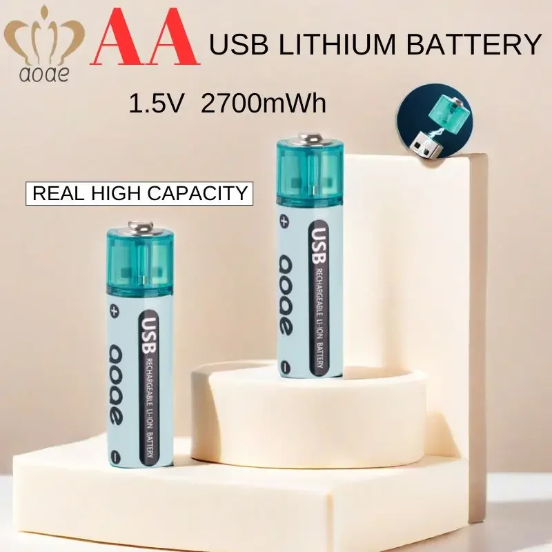 aa rechargeable battery 2700mwh USB AA Battery 1.5V Li-ion for remote control mouse small fan Electric toy baterias recargables