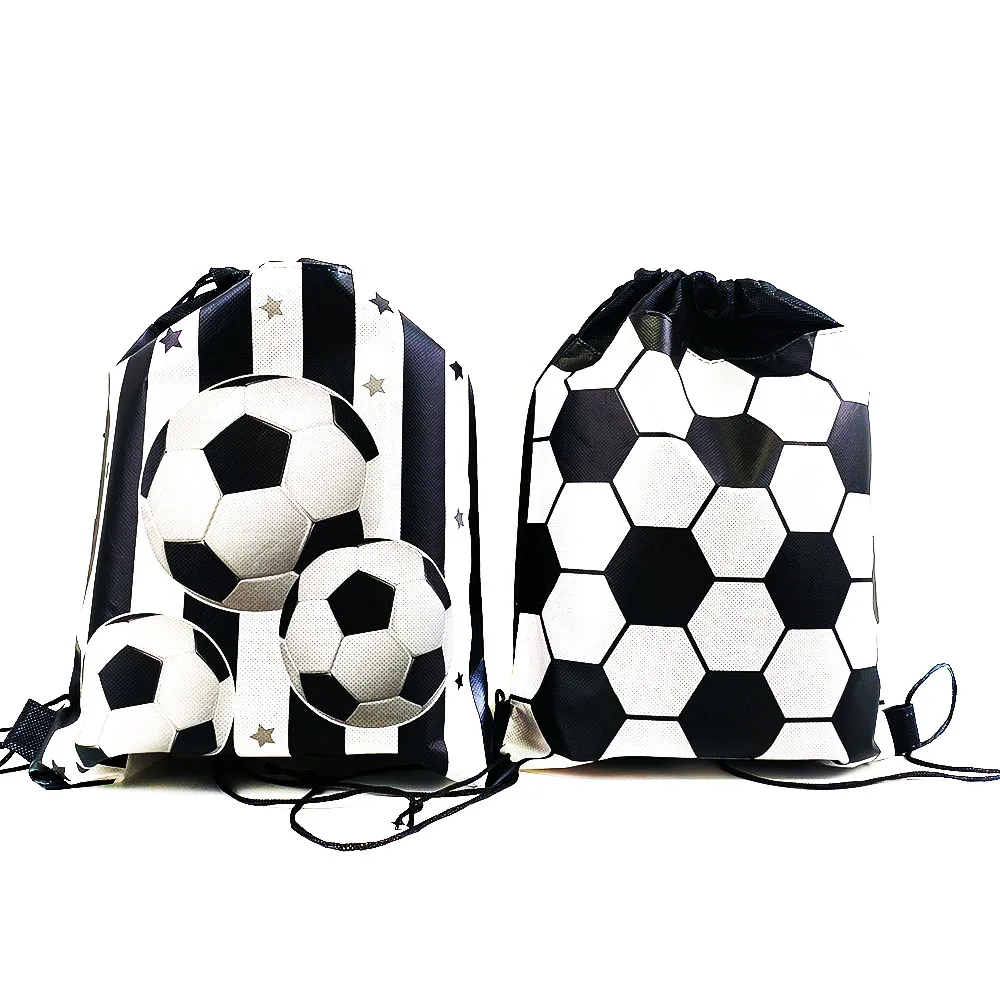 6pcs Soccer Drawstring Bag Sports Gym Football Soccer Drawstring Backpack Gifts Bags Treat Bags Soccer Birthday Party Favors