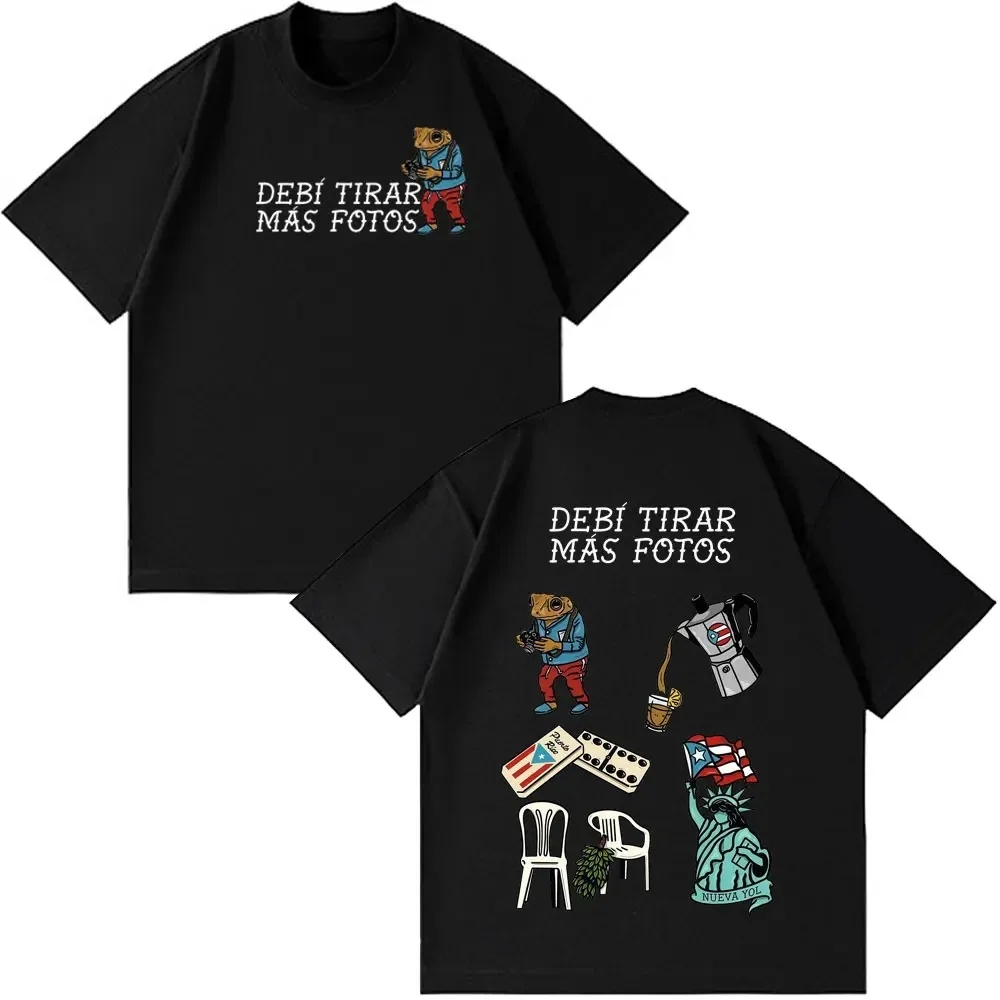 Rapper Bad Bunny Debi Tirar Mas Fotos DTMF Tour T-Shirt, Unisex Fashion Hip Hop Cotton Aesthetic Casual Womne And Men T-Shirt