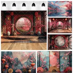 Japanese Theme Pink Sakura Aldult Wedding Kid Baby Birthday Party Backdrop Custom LivingRoom Photo Poster Decor Props Background