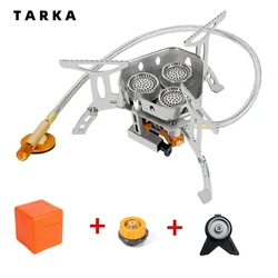 TARKA 3 Heads Gas Stove Tourist Camping Burners Folding Backpacking Furnace 5800W Outdoor Hiking Picnic BBQ Cooking Equipment