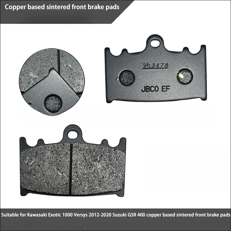 

For Kawasaki 1000Versys 2012-2020 Suzuki GSR 400 Copper Based Sintered Front Brake Pads