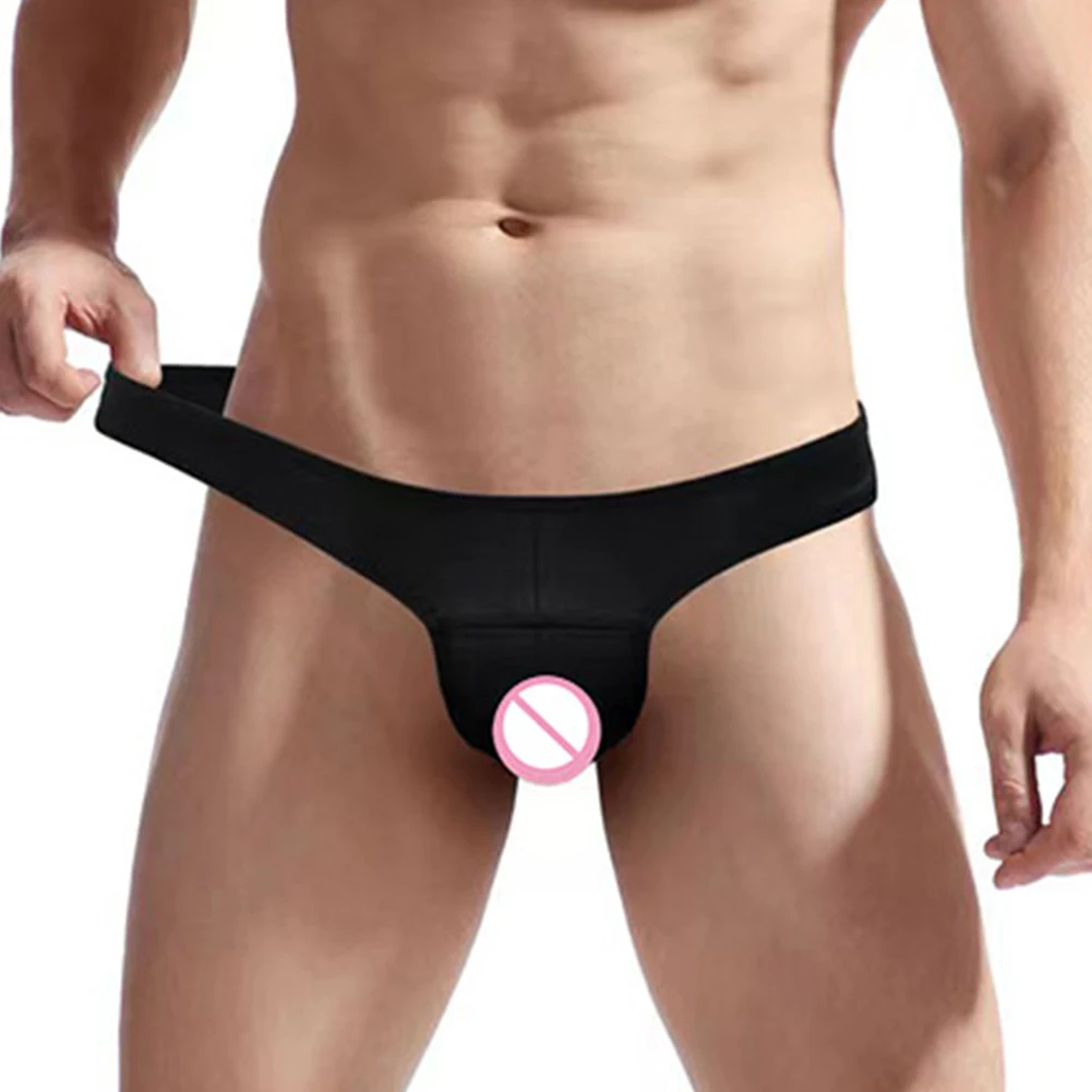 Sexy Mens Lingerie Thong Open Front Hole Gays Sissy Bulge Pouch Briefs Bikini Low Underwear For Hot Man Panties Underpants